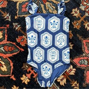 Agua Bendita Blue Floral One-Piece Swimsuit